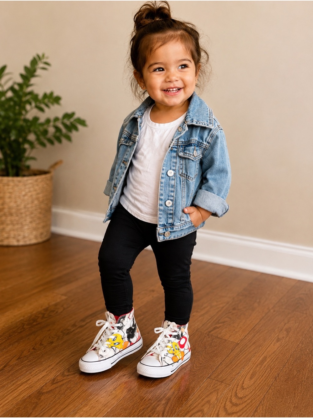 Converse Kids Tweety Bird Cartoon High Top Sneakers